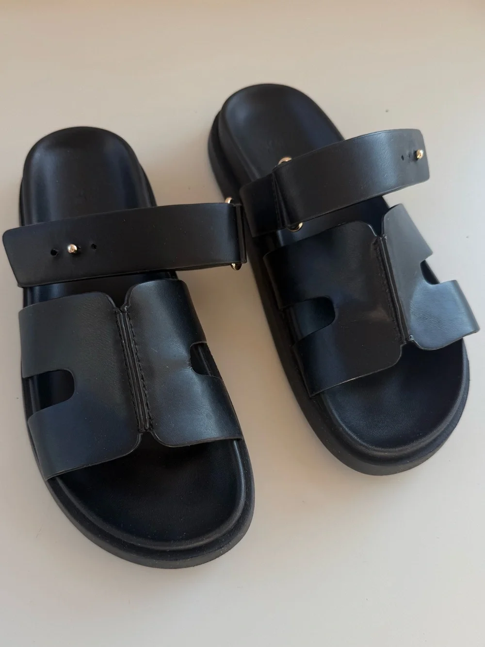 H&M Black Adjustable Footbed Sandals EU38 - Picture 1 of 7